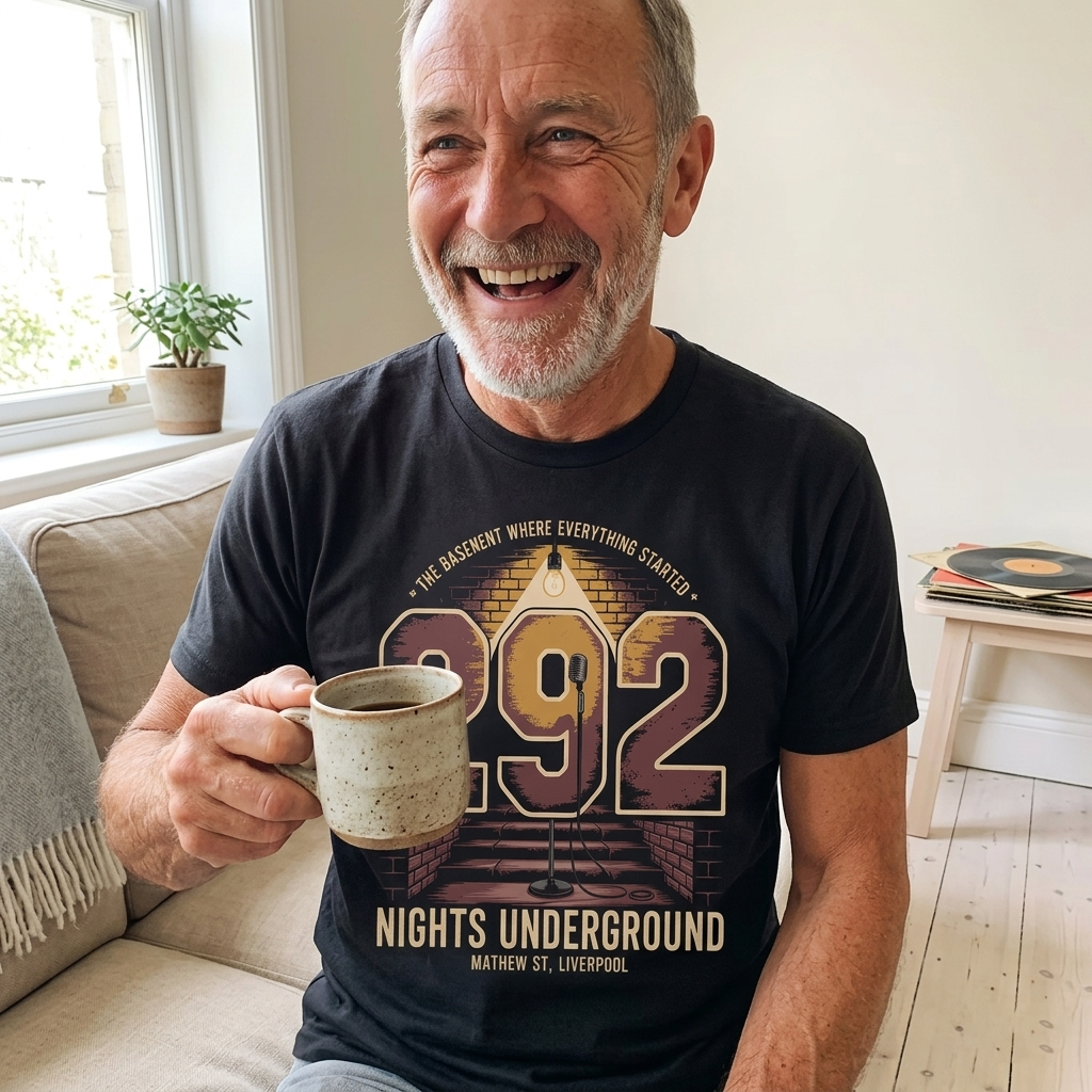 Fan wearing 292 Nights black tee